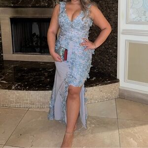 Portia and Scarlett Blue Asymmetrical High-Low Dress